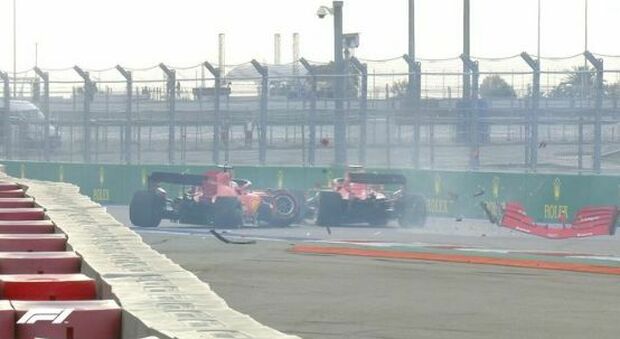 Incidente per Vettel: Ferrari distrutta, pilota illeso. Leclerc lo evita per un soffio