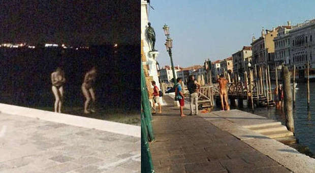 Fa tanto caldo, turisti tutti nudi a Sant'Elena e in canal Grande