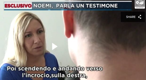 Noemi, un testimone in tv: «C'era un'altra auto» Ma gli investigatori smentiscono: non risulta dai video