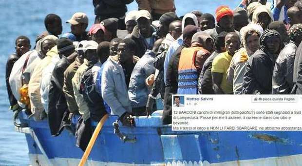 Immigrati, 12 barconi a largo di Lampedusa. Salvini twitta: "Lasciamoli in mezzo al mare"