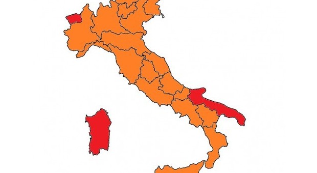 Campania promossa, tre Regioni ancora in rosso: la mappa dell'Italia da domani