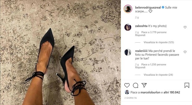 Belen scherza su Instagram dopo il caso della modella russa: «A chi non piace, linguaccia»
