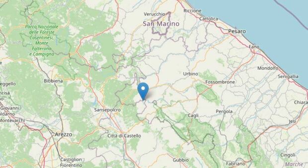 Terremoto, scossa di magnitudo 2 a Mercatello sul Metauro al nord delle Marche