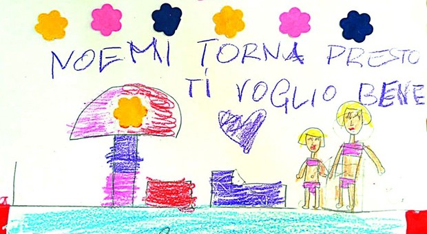 «Ciao Noemi, ti vogliamo bene»: la speranza nei disegni dei compagni d'asilo