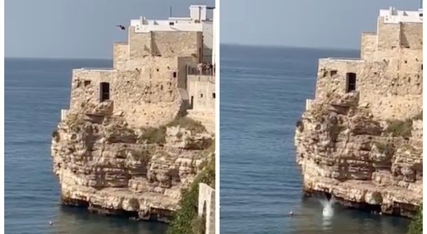 Turista si tuffa dal tetto di una casa a Polignano a mare da 32 metri. Ora è ricercato