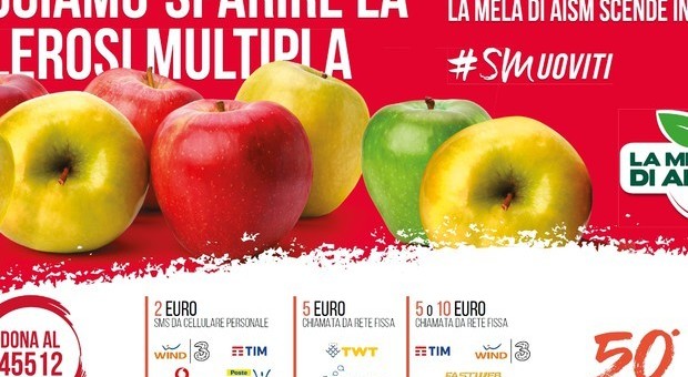 Tornano le mele di Aism contro la sclerosi multipla: in 5 mila piazze fino al 7 ottobre