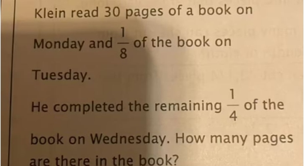 «Quante pagine ci sono nel libro?», il problema di matematica delle elementari che fa sentire gli adulti «stupidi»: la discussione sui social