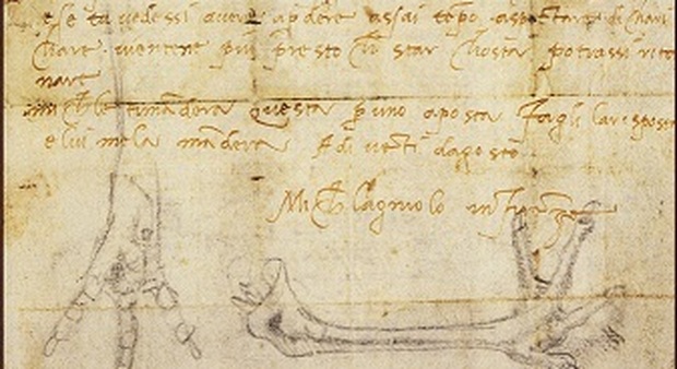 La lettera di Michelangelo con disegni e autografo lascia Vicenza e vola a New York