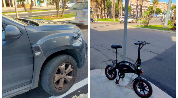 Incidente tra bici elettrica e auto a Lecce: un ferito ricoverato al “Fazzi”