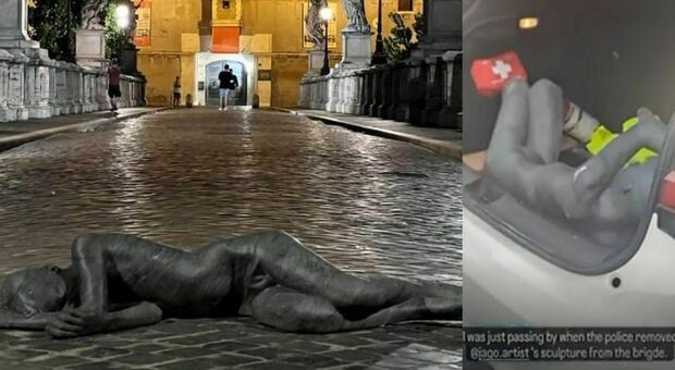 Roma, scultura di Jago contro il razzismo distrutta dai vandali. «Rimossa dal ponte di Castel Sant'Angelo»