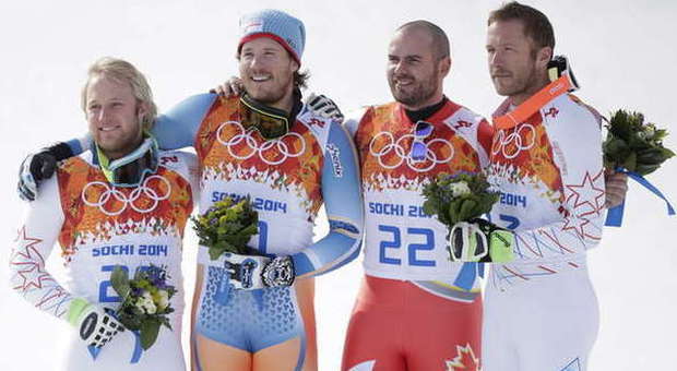 Il podio del supergigante delle Olimpiadi di Sochi