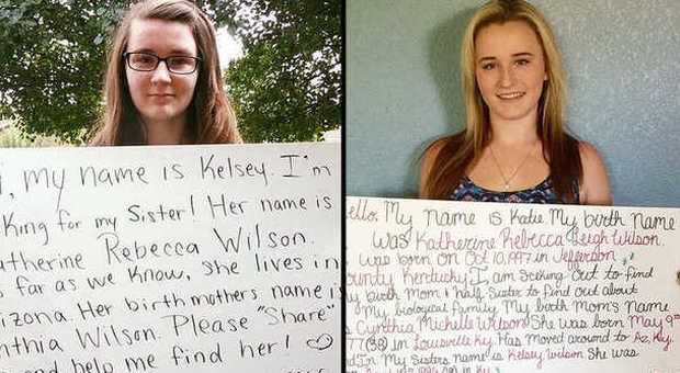 Usa, ragazza adottata riabbraccia la sorella che non aveva mai conosciuto grazie ad un appello su Facebook