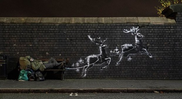 Banksy, l'ultima opera 'natalizia' che sensibilizza sulle condizioni dei senzatetto