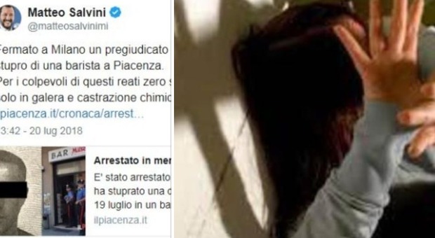 Barista stuprata per ore legata al bancone. Fermato un 34enne, Salvini: «Castrazione chimica per impedire a chi violenta di farlo sempre»