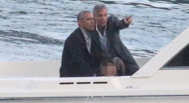 Barack Obama sul lago di Como insieme a George Clooney
