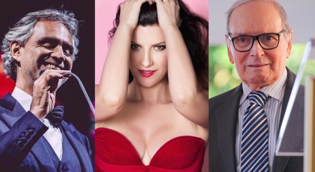 Andrea Bocelli, Laura Pausini ed Ennio Morricone