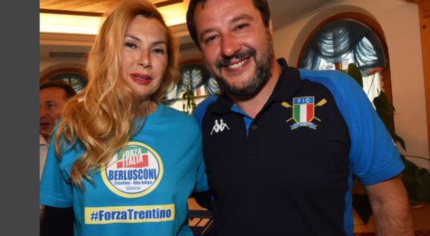 Matteo Salvini e Micaela Biancofiore a Pinzolo