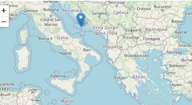 Scossa di terremoto nell'Adriatico centrale di magnitudo 3.0