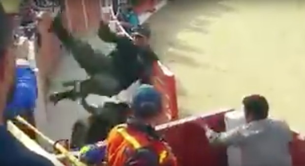 Venezuela, paura alla corrida: poliziotto incornato da un toro