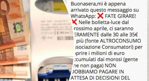 "Bollette, aumenti di 30-35 euro per colpa dei morosi", il messaggio su Whatsapp è una bufala: ecco cosa sta accadendo