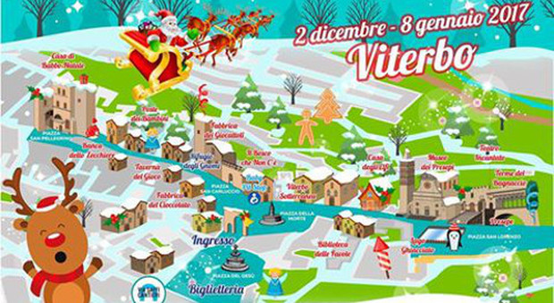 Viterbo, la mappa delle attrazioni del Caffeina Christmas Village