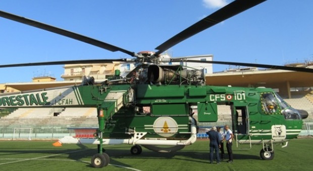 Elicottero in panne allo stadio Liguori