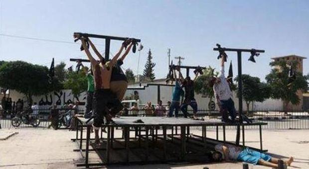 Siria, ancora orrore ad Aleppo: otto uomini crocifissi dai militanti jihadisti dell'Isis