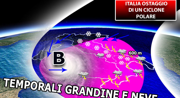 Meteo, ciclone polare sull'Italia: torna la neve, primavera in standby