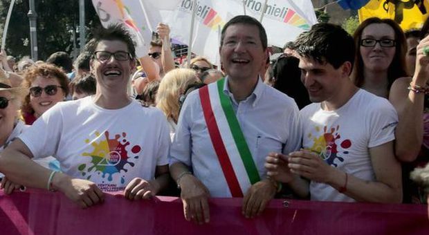 Il sindaco Marino al Roma Pride (Foto Cecilia Fabiano - Toiati)