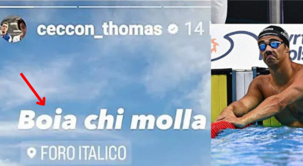 Thomas Ceccon pubblica una storia Instagram: «Boia chi molla». La «falsa partenza» del campione di nuoto scatena le polemiche