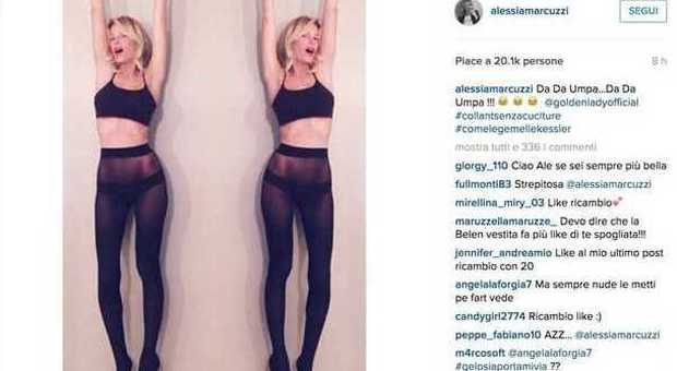 "Da da umpa", Alessia Marcuzzi come le gemelle Kessler fa impazzire i fan