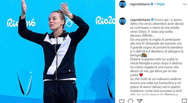 Tania Cagnotto mamma ritiro Olimpiadi Tokyo