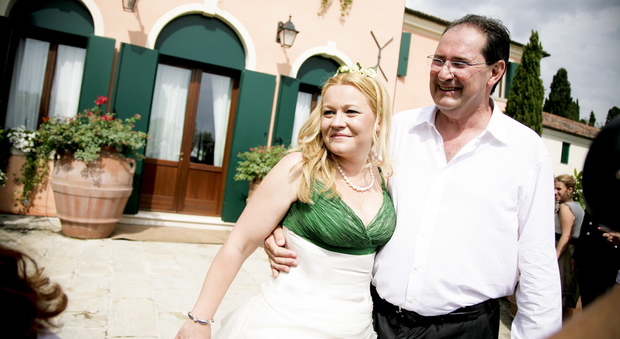 Galan e signora il giorno delle nozze a Villa Rodella