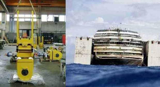 La Costa Concordia "legata" arriva in porto con catene trevigiane