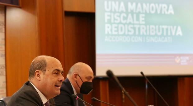 Lazio, Zingaretti e Leodori illustrano l'accordo con i sindacati: le misure anti pressione fiscale