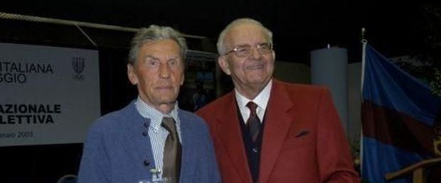 Orlando Parmiggiani (a sinistra) con l'ex presidente della Fedecanottaggio Gian Antonio Romanini