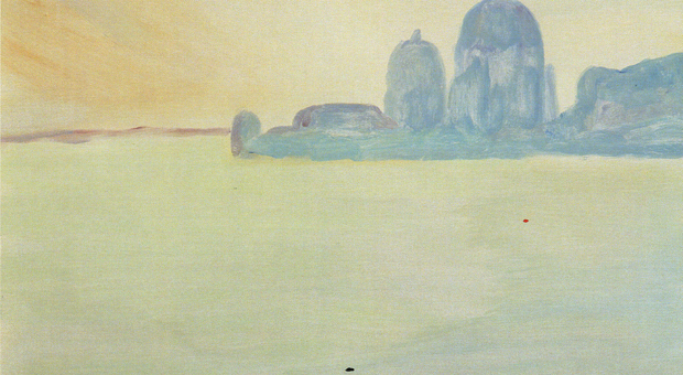 Punta della Dogana, Venezia, olio su tela di Virgilio Guidi