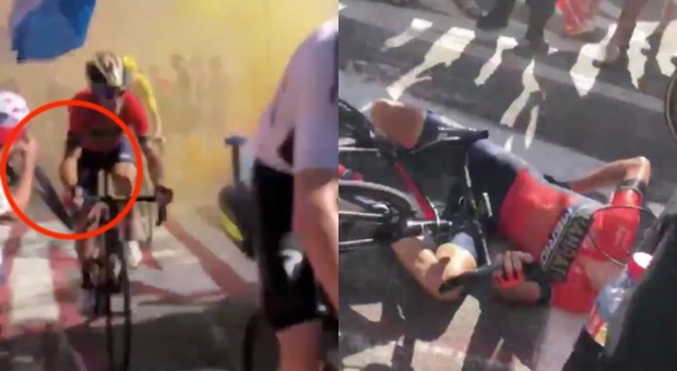 Nibali, spunta un video su Twitter: «Caduto per colpa di un tifoso». La rabbia dopo il ritiro dal Tour