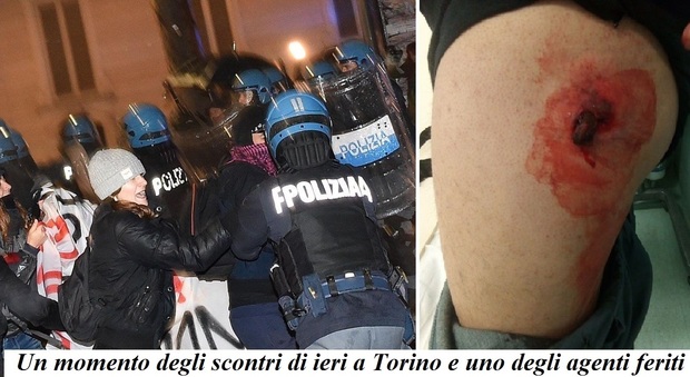 Scontri a Torino, bombe coi chiodi contro i poliziotti: sei agenti feriti