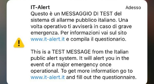 IT-Alert, oggi alle 12 il test nel Lazio: cosa succede e cosa fare quando arriva il messaggio