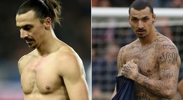 Zlatan Ibrahimovic prima e dopo i tatuaggi (theguardian.com)