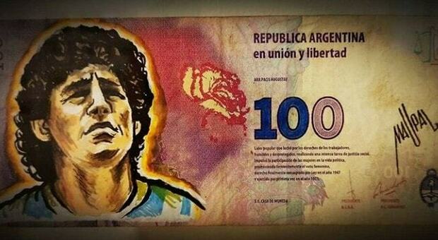 Maradona, in Argentina pronta la banconota da 100 pesos: l'ha disegnata un italiano
