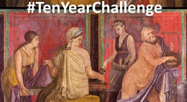 Il Parco Archeologico di Pompei accetta la sfida #10yearchallenge
