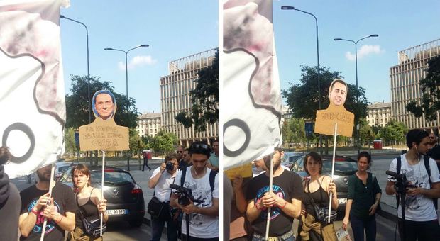 Milano, mini contestazione contro M5S e Lega