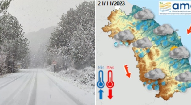 Un ciclone dalla Scozia porta il freddo anche sulle Marche: temperature giù, neve in montagna