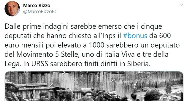 I furbetti di Montecitorio «in Urss sarebbero finiti diritti in Siberia»: il tweet di Marco Rizzo, segretario del Partito comunista