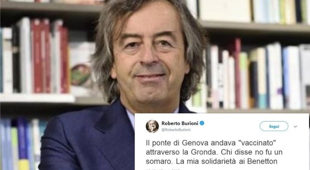 Roberto Burioni e il tweet bufala sulla tragedia di Genova: «Il ponte andava "vaccinato" attraverso la Gronda»