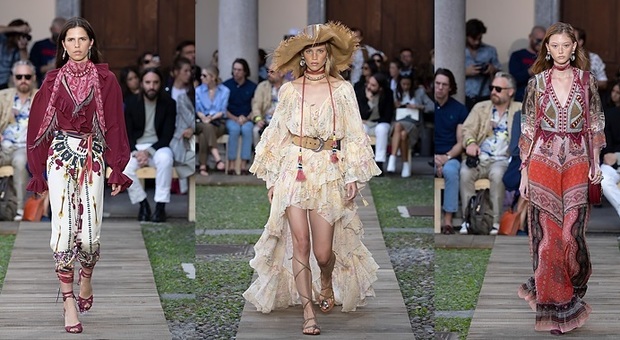 Aristocratiche e groupie, a Milano Moda Donna sfila la collezione Etro