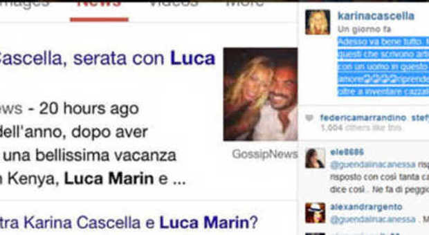 Karina Cascella infuriata su Instagram per la love story con Luca Marin: "Basta cazz..e!"
