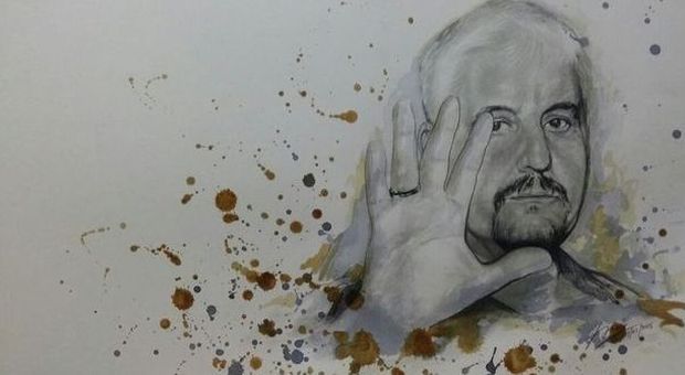 Pino Daniele, l'omaggio dell'artista «Sirio» tra matita, vino e caffè